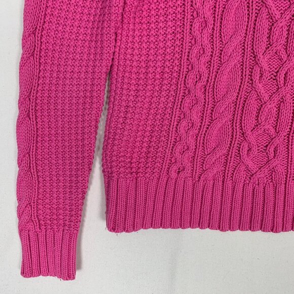 LRL Lauren Ralph Lauren Jeans Co Pink Cable Knit Turtleneck Sweater - Picture 10 of 15